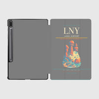 Thumbnail for Lanai Airport (LNY) design on gray samsung tablet tablet case