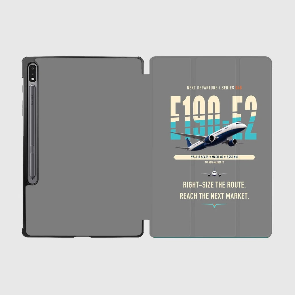 Embraer E190-E2 design on gray samsung tablet tablet case