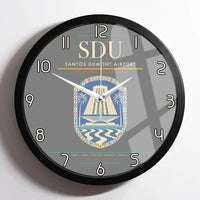Thumbnail for Santos Dumont Airport (SDU) design on gray framed wall clock