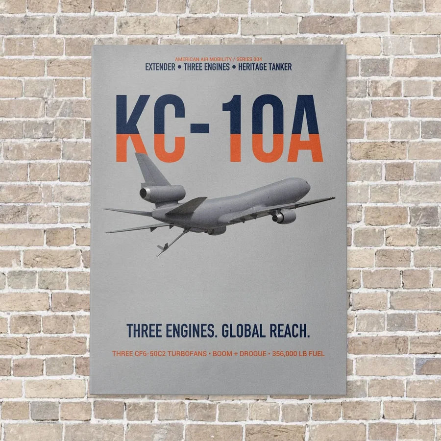 KC-10A EXTENDER vertical canvas print - no frame - light gray background