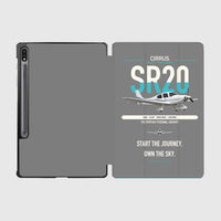 Thumbnail for Cirrus SR20 design on gray samsung tablet tablet case