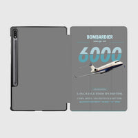 Thumbnail for Bombardier Global 6000 design on gray samsung tablet tablet case