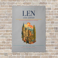 Thumbnail for León Airport LEN vertical canvas print - no frame - light gray background