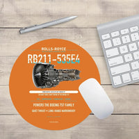 Thumbnail for RB211-535E4 design on orange round mouse pad