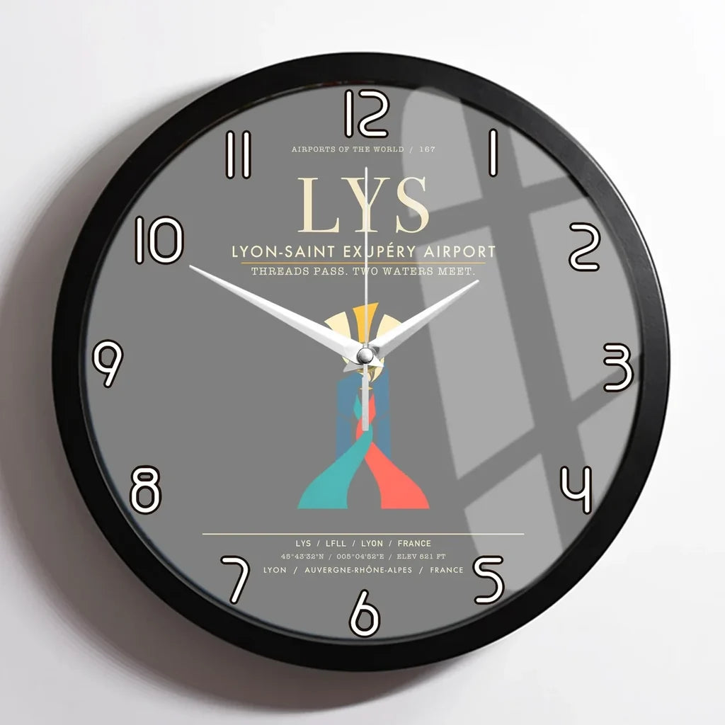Lyon-Saint Exupery Airport LYS Wall-Clock Framed - Gray