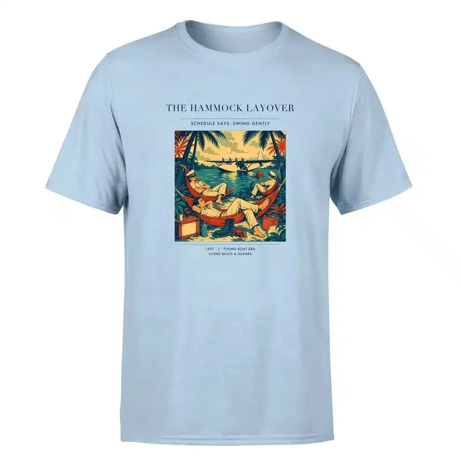 VINTAGE G4408 - The Hammock Layover - Premium T-Shirt design on lightblue premium t shirt