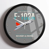 Thumbnail for F-102A Delta Dagger design on gray framed wall clock