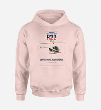 Thumbnail for Robinson R22 Beta II design on pink double-side hoodie, single-side print
