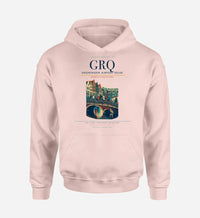 Thumbnail for Groningen Airport Eelde (GRQ) design on pink hoodie single-side print