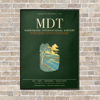Thumbnail for Harrisburg International Airport MDT - Canvas Framed - Dark Green