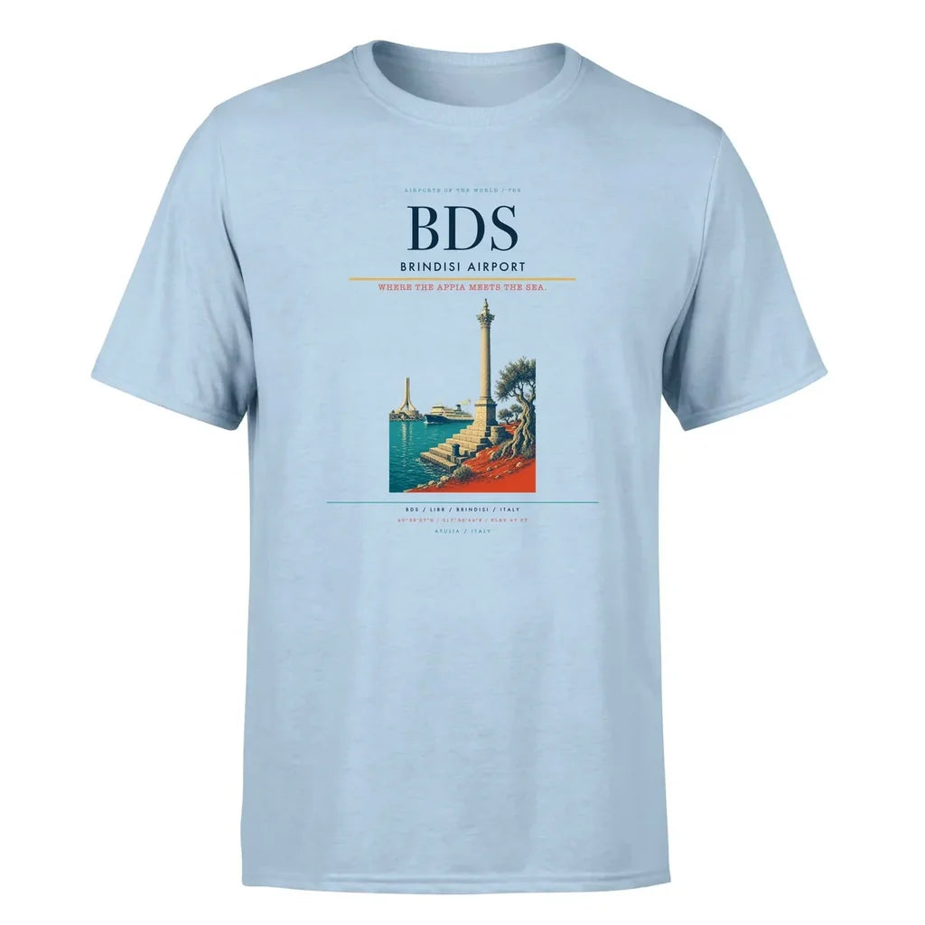 Brindisi Airport (BDS) Premium T-Shirt Light Blue