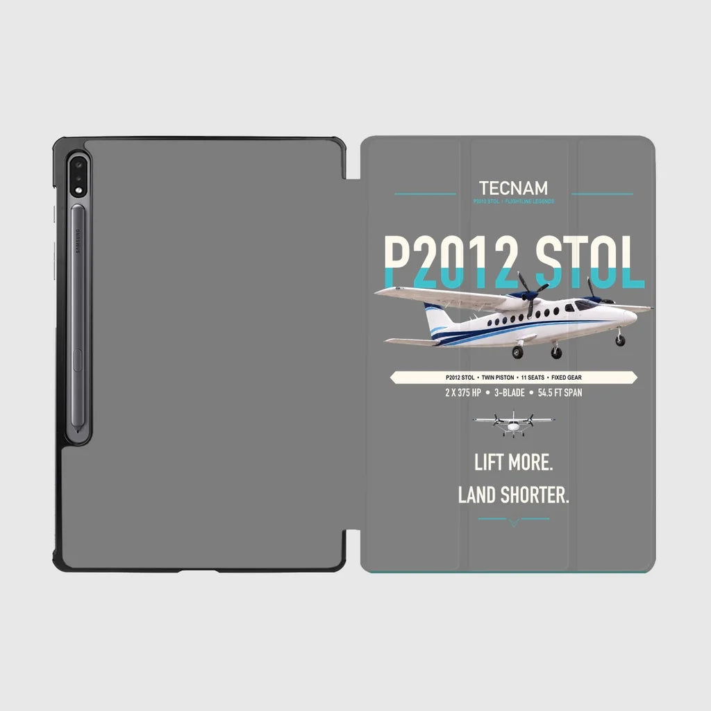 Tecnam P2012 STOL design on gray samsung tablet tablet case