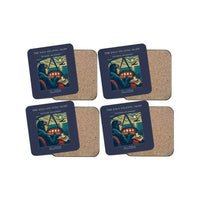 Thumbnail for The Solo Atlantic Night - Designed Coasters design on navy blue 4-pieces-set