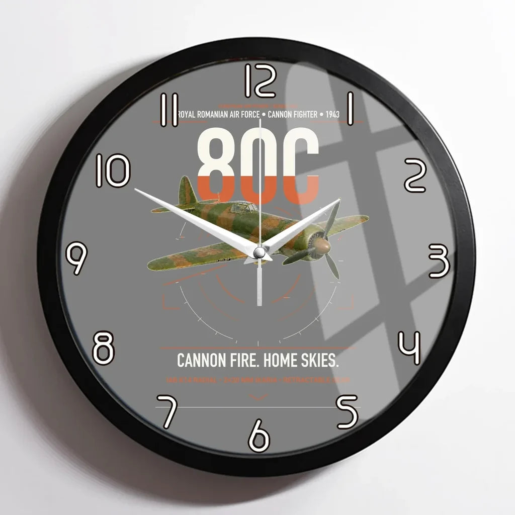 IAR 80C design on gray framed wall clock
