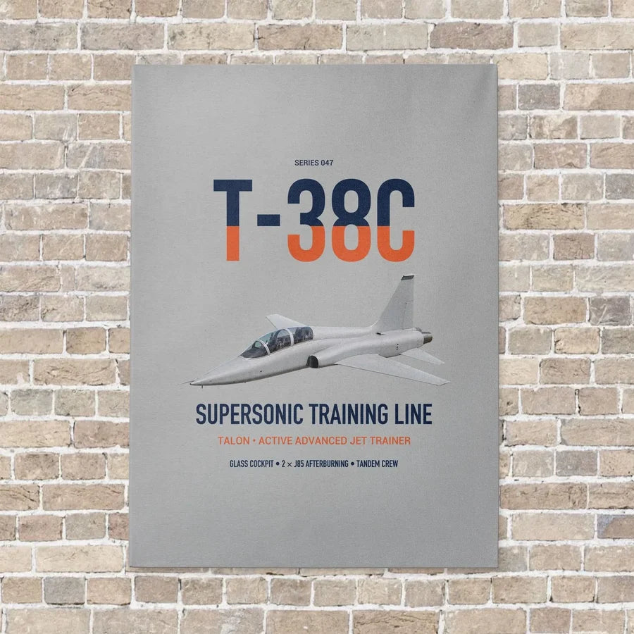 T-38C Talon vertical canvas print - no frame - light gray background