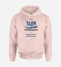 Thumbnail for Saab 340B design on pink hoodie single side