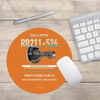 Thumbnail for RB211-524 design on orange round mouse pad