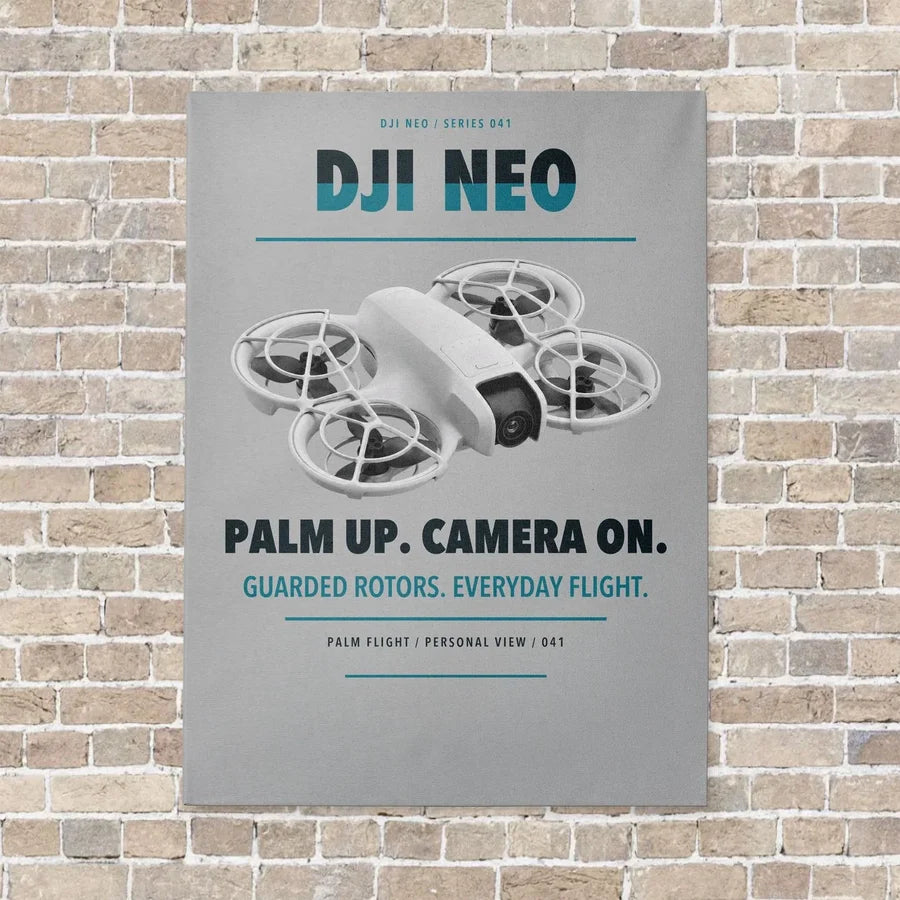 DJI Neo vertical canvas print - no frame - light gray background