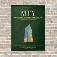 Thumbnail for Monterrey International Airport MTY - Canvas Framed - Dark Green