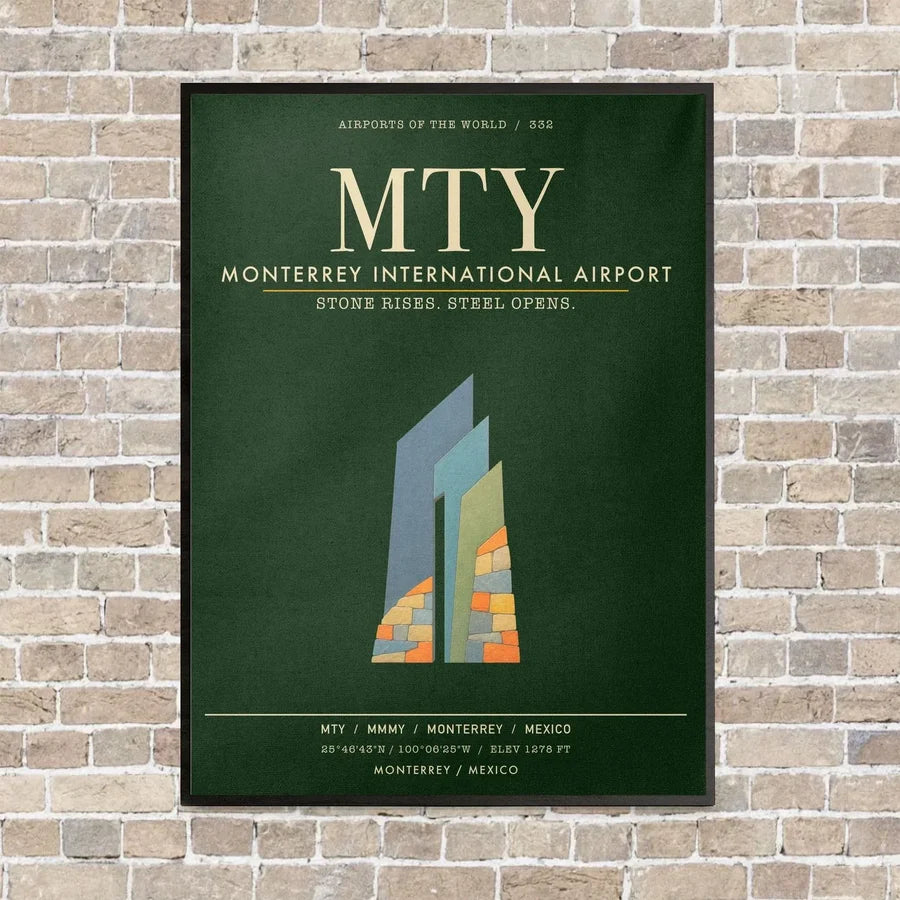 Monterrey International Airport MTY - Canvas Framed - Dark Green