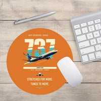 Thumbnail for Boeing 737 MAX 10 design on orange round mouse pad