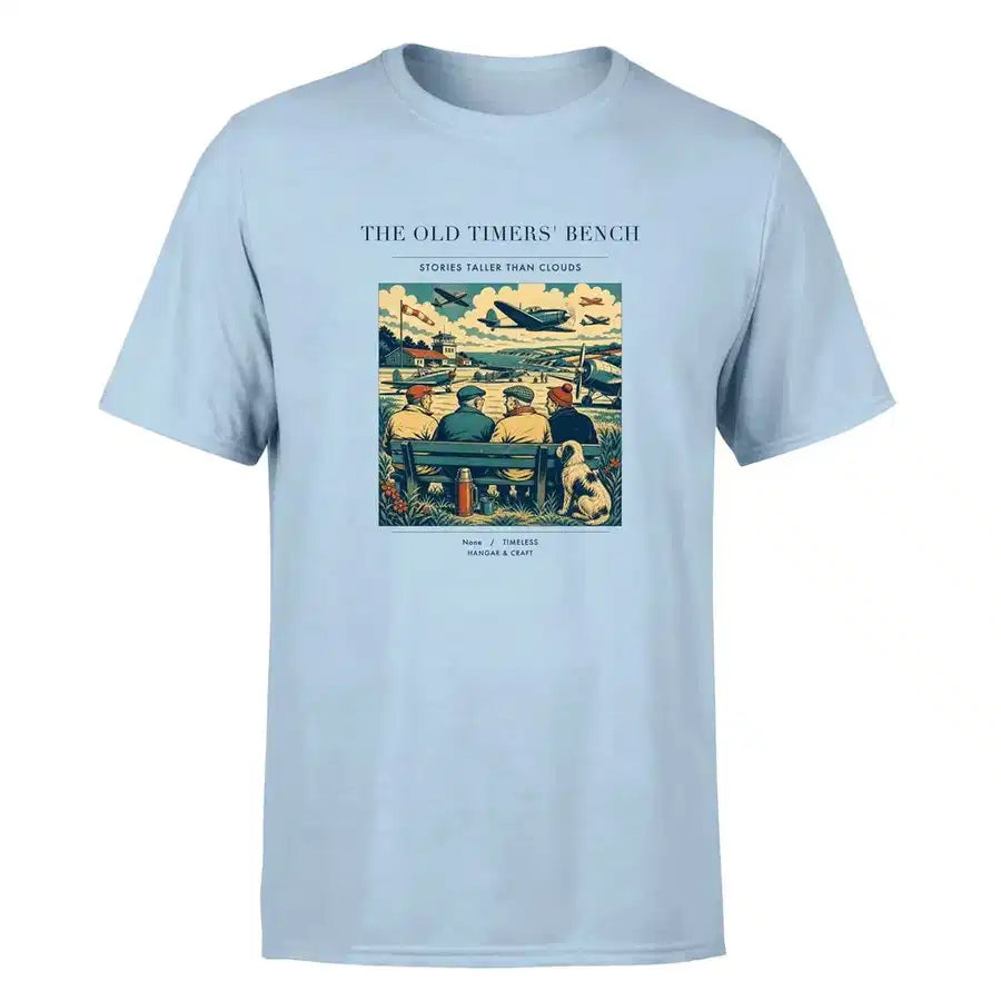 VINTAGE G4140 - The Old Timers' Bench - Premium T-Shirt design on lightblue premium t shirt