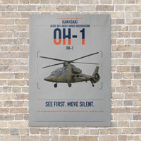 Thumbnail for Kawasaki OH-1 vertical canvas print - no frame - light gray background