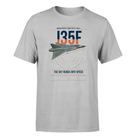 Thumbnail for Saab J 35F Draken design on light gray t-shirt, single-side print