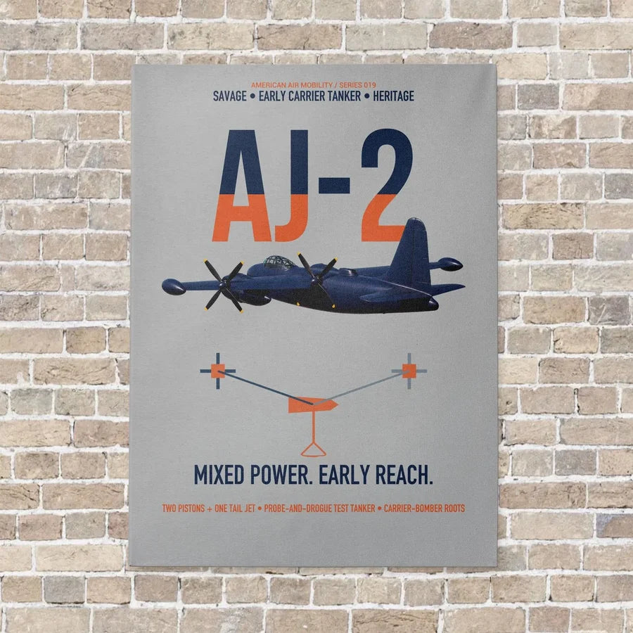AJ-2 Savage Tanker vertical canvas print - no frame - light gray background