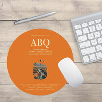 Thumbnail for Albuquerque International Sunport (ABQ) design on orange round mouse pad