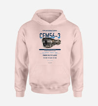 Thumbnail for CFM56-3 design on pink hoodie single side