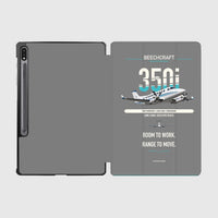 Thumbnail for Beechcraft King Air 350i design on gray samsung tablet tablet case