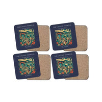 Thumbnail for The Lagoon Terminal - Designed Coasters design on navy blue 4-pieces-set