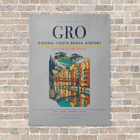 Thumbnail for Girona–Costa Brava Airport GRO vertical canvas print - no frame - light gray background