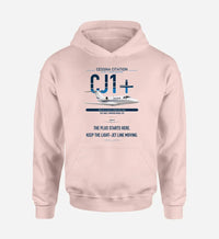 Thumbnail for Cessna Citation CJ1+ design on pink double-side hoodie, single-side print