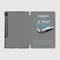 Thumbnail for Bombardier Challenger 605 design on gray samsung tablet tablet case