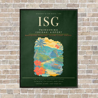 Thumbnail for Painushima Ishigaki Airport ISG - Canvas Framed - Dark Green