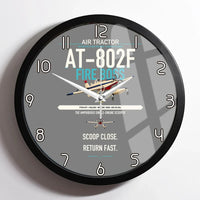 Thumbnail for Air Tractor AT-802F Fire Boss design on gray framed wall clock