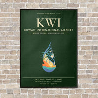 Thumbnail for Kuwait International Airport KWI - Canvas Framed - Dark Green