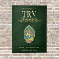 Thumbnail for Thiruvananthapuram International Airport TRV - Canvas Framed - Dark Green