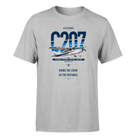 Thumbnail for Cessna T207A Stationair 8 design on light gray t-shirt, single-side print