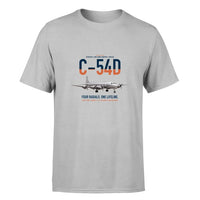 Thumbnail for C-54D Skymaster design on light gray double-side t-shirt, single-side print