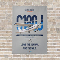 Thumbnail for Cessna 180J Skywagon vertical canvas print - no frame - light gray background