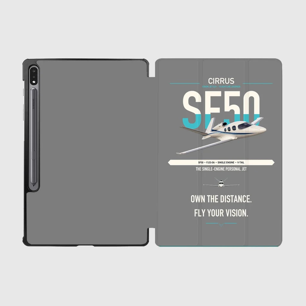 Cirrus Vision Jet G2+ design on gray samsung tablet tablet case
