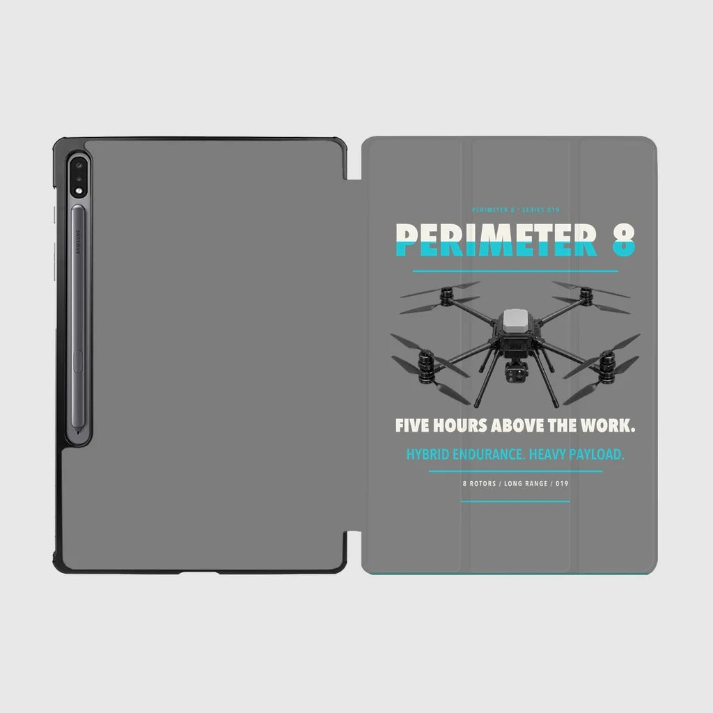 Skyfront Perimeter 8 design on gray samsung tablet tablet case
