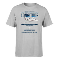Thumbnail for Cessna Citation Longitude design on light gray double-side t-shirt, single-side print