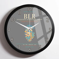 Thumbnail for Kempegowda International Airport Bengaluru BLR - Deccan Garden Silk Loom Wall-Clock Framed - Gray