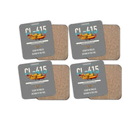 Thumbnail for Canadair CL-415 design on gray 4 pieces set coaster