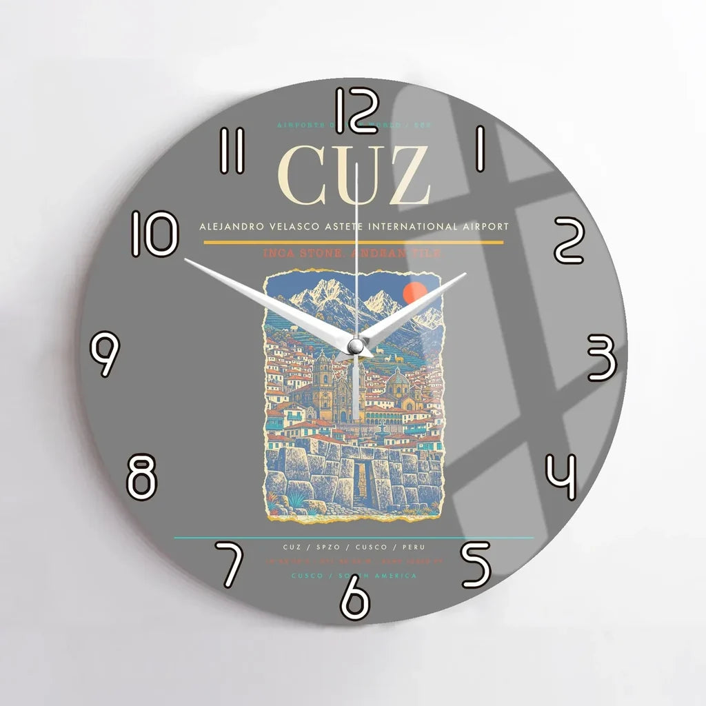 Alejandro Velasco Astete International Airport CUZ Wall-Clock No-Frame - Gray