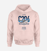 Thumbnail for Cessna 206 Stationair design on pink double-side hoodie, single-side print